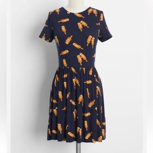 ModCloth Navy Otters Ensemble Observation Knit Dress, small